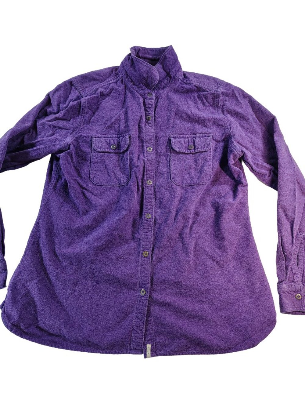 Women's Vintage Long Sleeve Purple Woolrich Button-Up Shirt Size Large